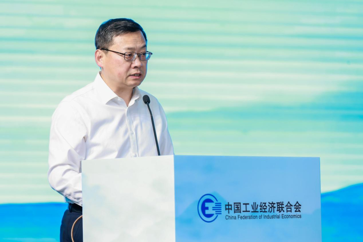 图为山东省工业和信息化厅党组成员、副厅长安文建致辞